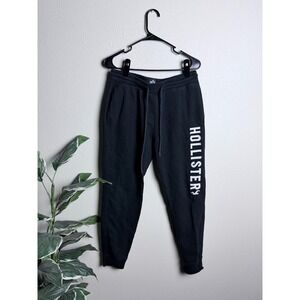 Hollister Must-Have Collection Black Logo Graphic Jogger Sweatpants Mens L